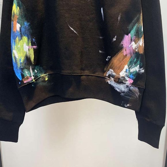 GALLERY DEPT Orange Letter Print Logo T-Shirt - Black Long Sleeve - Picture 11 of 16